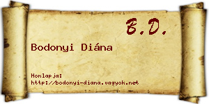 Bodonyi Diána névjegykártya